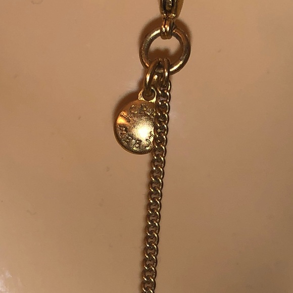 J. Crew Rhinestone Pendant Necklace Chartreuse Neon Green Frame Bead Tassel Gold - Picture 5 of 6